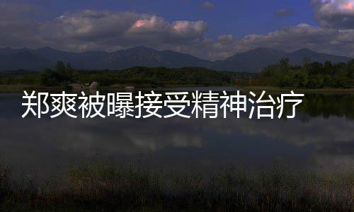 被曝名言郑爽治疗 遭人引接受精神后家含义查税深