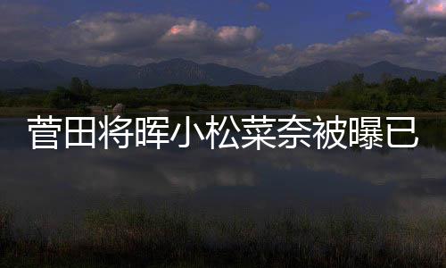 被曝小松打算男方菅田将晖居 结婚已同已有菜奈