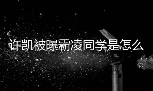 被曝霸凌么回许凯于正回应同学发文是怎事