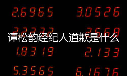 么情怎么道歉了况 纪人韵经韵和谭松谭松是什宋茜